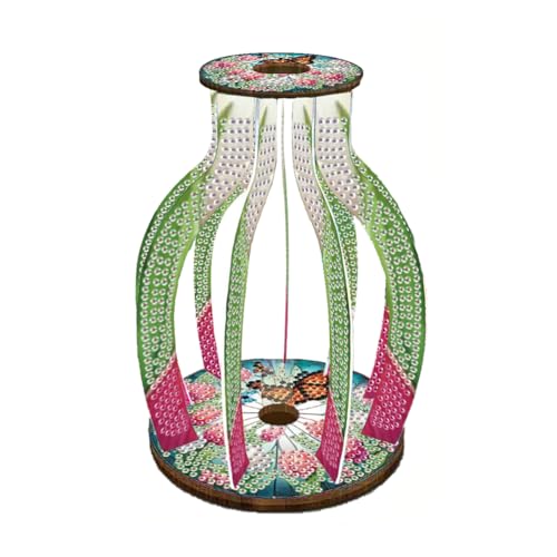 5D DIY Diamond Painting Tischdeko Vase Set, Holz Diamant Malerei Tisch Deko Ornament, Diamant Painting Blumenvase Kit Tisch Deko Geschenke (06) von Demiawaking