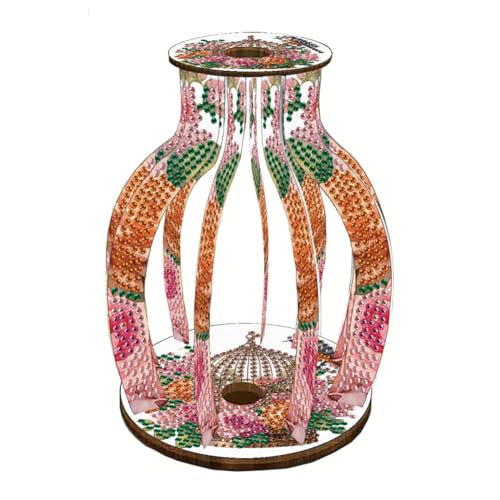 5D DIY Diamond Painting Tischdeko Vase Set, Holz Diamant Malerei Tisch Deko Ornament, Diamant Painting Blumenvase Kit Tisch Deko Geschenke (P) von Demiawaking