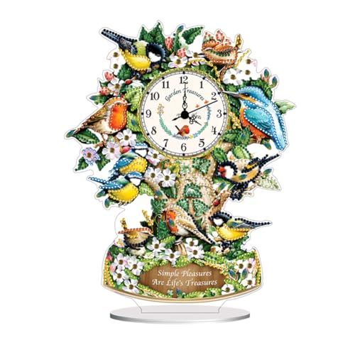 5D DIY Diamond Painting Uhr Tischdeko Set, Diamant Malerei Uhr Tisch Deko Ornament, Diamant Painting Malen nach Zahlen Erwachsene Geschenk (K) von Demiawaking