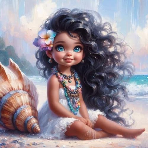 5D DIY Full Drill Diamond Painting Bilder Mädchen und Tiere Set, Vollbohrer Diamant Painting Süße Mädchen Kit, Diamant Malerei Malen nach Zahlen Erwachsene Kinder 30x30cm (66) von Demiawaking