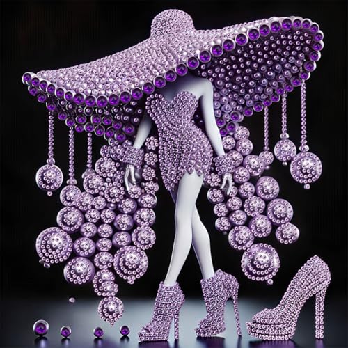 5D DIY Teilbohrer Diamond Painting Bilder Edle Damen Set, Teilweise Drill Diamant Painting Kreuzstich Stickerei elegant Damen Kit, Diamant Malerei 30x30cm (46) von Demiawaking