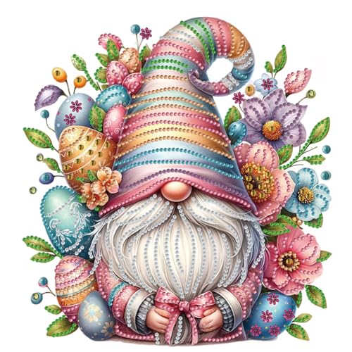 5D DIY Teilweise Diamond Painting Bilder Osterhase Osterdeko Kit, Teilbohrer Diamant Painting Ostern Deko Kobold Set, Stickerei Diamant Malerei 30x30cm (Kobold 22) von Demiawaking
