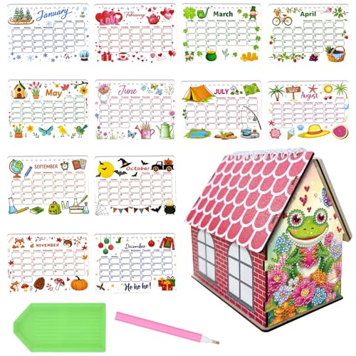 5D Diamond Painting Kalender 2026, DIY Diamant Malerei Calendar 2026 Tischkalender, Diamant Painting Tischkalender Tischdeko Paper Kalender Set Geschenk (U) von Demiawaking