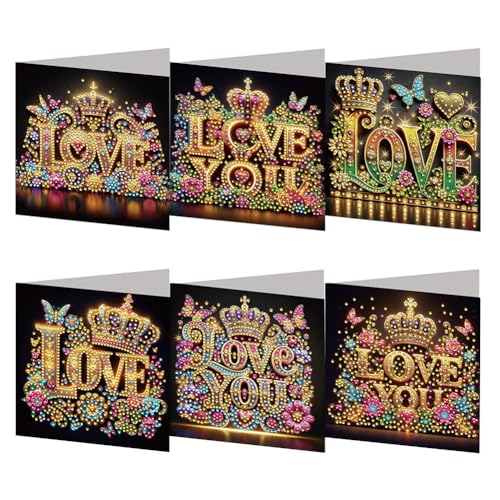 5D Diamond Painting Weihnachtskarten mit Umschlag, DIY Diamant Malerei Grußkarten Weihnachten Karten Weihnachtsdeko, Diamant Painting Geschenkkarten (G) von Demiawaking
