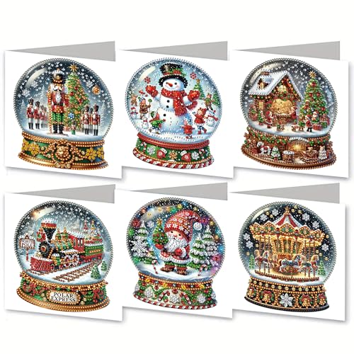 5D Diamond Painting Weihnachtskarten mit Umschlag, DIY Diamant Malerei Grußkarten Weihnachten Karten Weihnachtsdeko, Diamant Painting Geschenkkarten (M) von Demiawaking