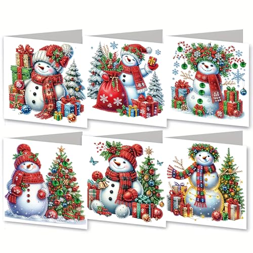 5D Diamond Painting Weihnachtskarten mit Umschlag, DIY Diamant Malerei Grußkarten Weihnachten Karten Weihnachtsdeko, Diamant Painting Geschenkkarten (O) von Demiawaking