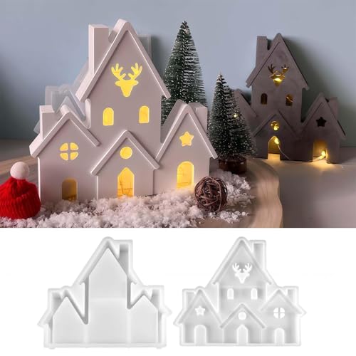 Castle Silikonformen Gießformen Weihnachtsdeko, 3D Haus Weihnachten Deko, Silikon Haus mit Elch Gießformen Geschenk Castle Silikonformen Gießformen Weihnachtsdeko, 3D Haus Weihnachten Deko, Silikon Haus mit Elch Gießformen Geschenk von Demiawaking