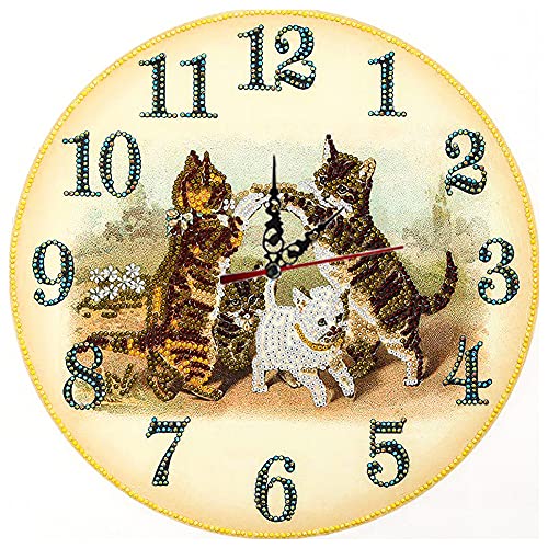 DIY 5D Diamond Painting Wanduhr Handwerk, Diamant Malerei Uhr Stickerei Kreuzstich Mosaik Wand Uhr Schlafzimmer Wohnzimmer Deko (K) von Demiawaking