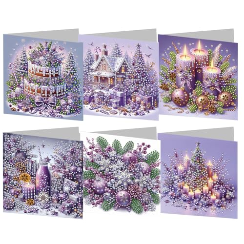 DIY 5D Diamond Painting Weihnachtskarten mit Umschlag, 5D Diamant Malerei Grußkarten Weihnachten Karten Geburtstag Karten Diamant Painting Geschenkkarten Weihnachtsdeko (05) von Demiawaking