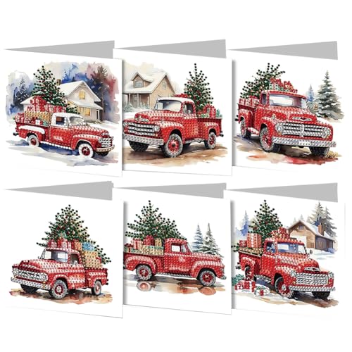 DIY 5D Diamond Painting Weihnachtskarten mit Umschlag, 5D Diamant Malerei Grußkarten Weihnachten Karten Geburtstag Karten Diamant Painting Geschenkkarten Weihnachtsdeko (12) von Demiawaking