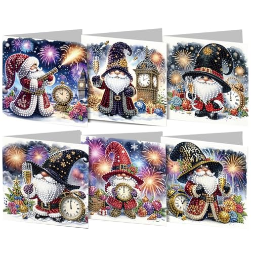 DIY 5D Diamond Painting Weihnachtskarten mit Umschlag, 5D Diamant Malerei Grußkarten Weihnachten Karten Geburtstag Karten Diamant Painting Geschenkkarten Weihnachtsdeko (14) von Demiawaking