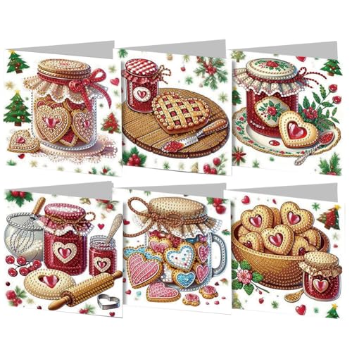 DIY 5D Diamond Painting Weihnachtskarten mit Umschlag, 5D Diamant Malerei Grußkarten Weihnachten Karten Geburtstag Karten Diamant Painting Geschenkkarten Weihnachtsdeko (19) von Demiawaking