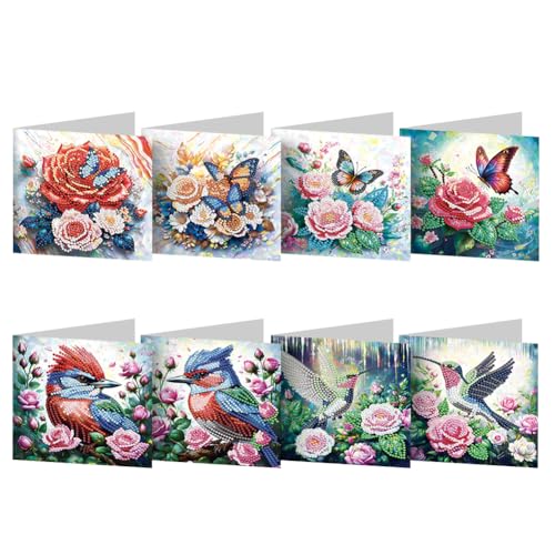 DIY 5D Diamond Painting Weihnachtskarten mit Umschlag, 5D Diamant Malerei Grußkarten Weihnachten Karten Geburtstag Karten Diamant Painting Geschenkkarten Weihnachtsdeko (G) von Demiawaking