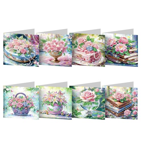 DIY 5D Diamond Painting Weihnachtskarten mit Umschlag, 5D Diamant Malerei Grußkarten Weihnachten Karten Geburtstag Karten Diamant Painting Geschenkkarten Weihnachtsdeko (H) von Demiawaking