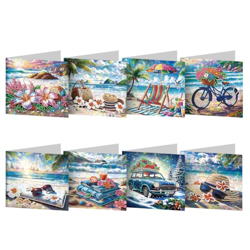 DIY 5D Diamond Painting Weihnachtskarten mit Umschlag, 5D Diamant Malerei Grußkarten Weihnachten Karten Geburtstag Karten Diamant Painting Geschenkkarten Weihnachtsdeko (M) von Demiawaking