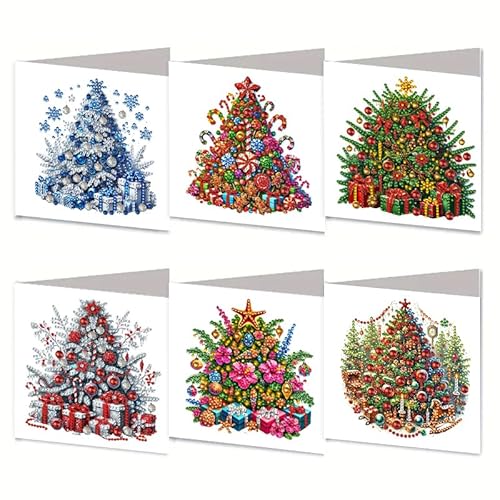 DIY 5D Diamond Painting Weihnachtskarten mit Umschlag, 5D Diamant Malerei Grußkarten Weihnachten Karten Geburtstag Karten Diamant Painting Geschenkkarten Weihnachtsdeko (N) von Demiawaking