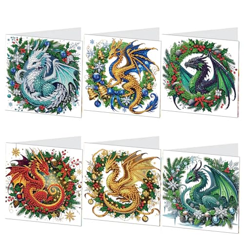 DIY 5D Diamond Painting Weihnachtskarten mit Umschlag, 5D Diamant Malerei Grußkarten Weihnachten Karten Geburtstag Karten Diamant Painting Geschenkkarten Weihnachtsdeko (Y) von Demiawaking