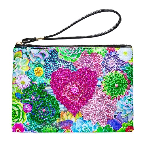 DIY Diamond Painting Handtasche Aufbewahrungstasche, Diamant Painting Tasche Kreuzstich Stickerei Geldbörse, Diamant Malerei Kosmetiktasche, Kinder Erwachsene Geschenk (M) von Demiawaking