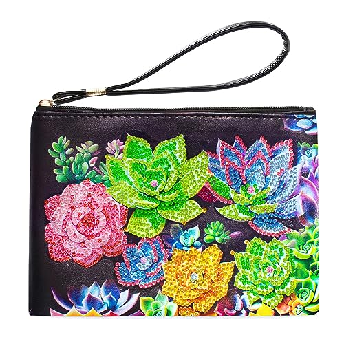 DIY Diamond Painting Handtasche Aufbewahrungstasche, Diamant Painting Tasche Kreuzstich Stickerei Geldbörse, Diamant Malerei Kosmetiktasche, Kinder Erwachsene Geschenk (O) von Demiawaking