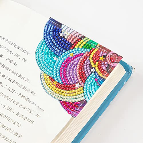 DIY Diamond Painting Lesezeichen, 5D Diamant Painting Bookmark, Diamantmalerei Lesezeichen Personalisiert, Dreieck Handwerk Buch Eckenschutz für Buchliebhaber Erwachsene Kinder (I) von Demiawaking