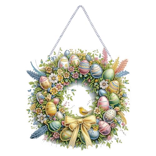 DIY Diamond Painting Osterhasen Ostereier Anhänger Kit Diamant Malerei Osterdeko Handwerk Wandbehang Mosaik Kunst Tür Fenster Ostern Deko Ornament Geschenk (15) von Demiawaking