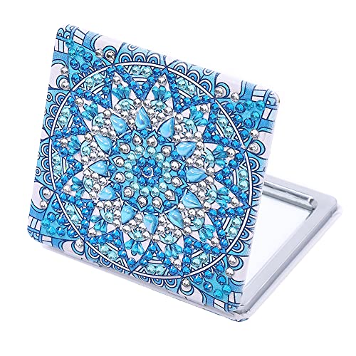 DIY Diamond Painting Spiegel, tragbar Taschenspiegel Kristall Diamant Painting Schminkspiegel, Malen nach Zahlen Reisespiegel Kits, Diamant Malerei DIY Geschenk für Erwachsene und Kinder (A) von Demiawaking