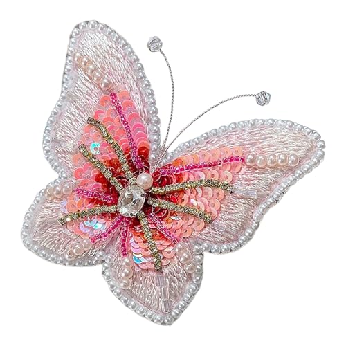 DIY Stickset Schmetterling Brosche, Perlenstickset, Stickerei Set Anfänger, Kreuzstich Anfänger Set, mit Muster, Perlen, Farbfäden, Sticktuch und Werkzeuge, DIY Handwerk Schmetterling Deko (A) von Demiawaking