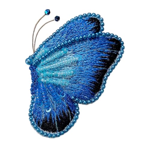 DIY Stickset Schmetterling Brosche, Perlenstickset, Stickerei Set Anfänger, Kreuzstich Anfänger Set, mit Muster, Perlen, Farbfäden, Sticktuch und Werkzeuge, DIY Handwerk Schmetterling Deko (F) von Demiawaking
