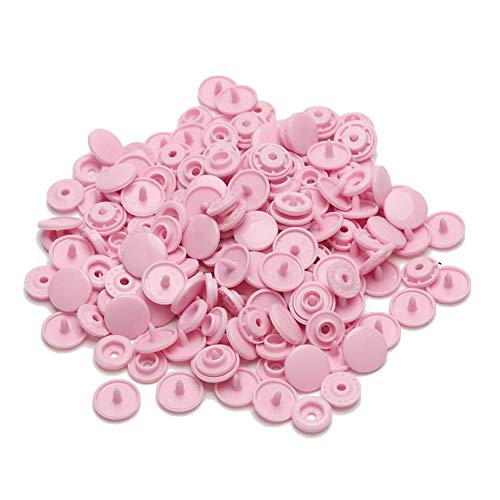 Demiawaking 50 Stück T5 Druckknöpfe aus Kunststoff, selbstgemachte Druckknöpfe für Baby-Kleidung, Windeln, zum Basteln (Rosa) von Demiawaking