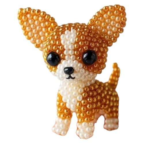 Demiawaking Dog Bead Embroidery Kit, Hund Perlenstickset, 5D Stickset Perlen Stickerei Kits, DIY-Stickzubehör mit Anleitung, DIY Basteln Geschenk (Chihuahua) von Demiawaking