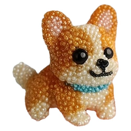 Demiawaking Dog Bead Embroidery Kit, Hund Perlenstickset, 5D Stickset Perlen Stickerei Kits, DIY-Stickzubehör mit Anleitung, DIY Basteln Geschenk (Corgi) von Demiawaking