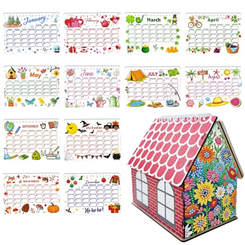 Diamond Painting Kalender 2026, DIY Diamant Malerei Calendar 2026 Tischkalender, Diamant Painting Tischkalender Tischdeko Paper Kalender Set (08) von Demiawaking