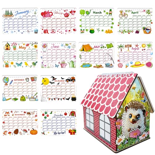 Diamond Painting Kalender 2026, DIY Diamant Malerei Calendar 2026 Tischkalender, Diamant Painting Tischkalender Tischdeko Paper Kalender Set (Z) von Demiawaking