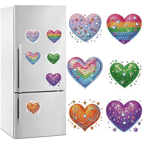 Diamond Painting Kühlschrank Magnete, Diamant Malerei Kühlschrankmagnet Aufkleber, DIY Diamant Painting Aufkleber für Kühlschrank Whiteboards, Auto, Briefkasten Deko (M) von Demiawaking