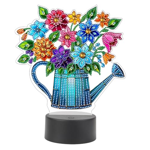 Diamond Painting Nachtlicht Tischdeko, Diamant Malerei Nachttischlampe Tischlampe LED Deko, DIY 5D Diamant Painting Lampe für Kinder Geburtstag Geschenke (19) von Demiawaking