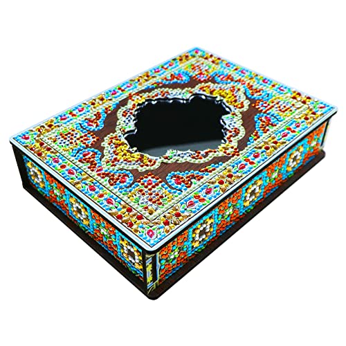 Klassische Mandala Diamond Painting Schmuckkästchen Aufbewahrungsbox DIY Diamant Malerei Schmuckaufbewahrung Holz Organizer Box Geschenke (E) von Demiawaking
