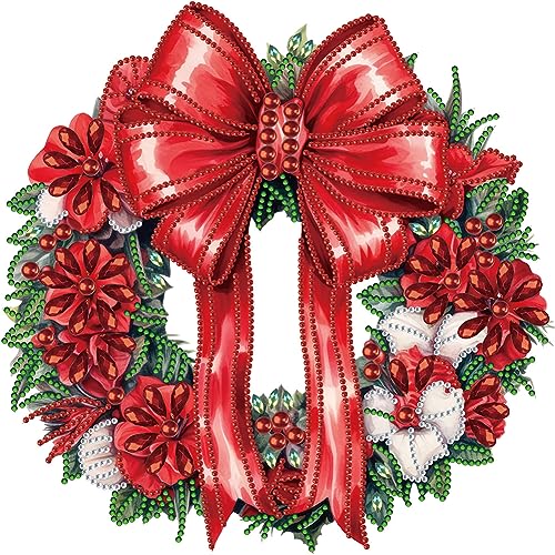 Weihnachtskranz Diamond Painting Weihnachtsgirlande Diamant Painting Weihnachten Bilder Türkranz, Teilweise speziell Bohr Weihnachtsdeko 30x30cm (H) von Demiawaking