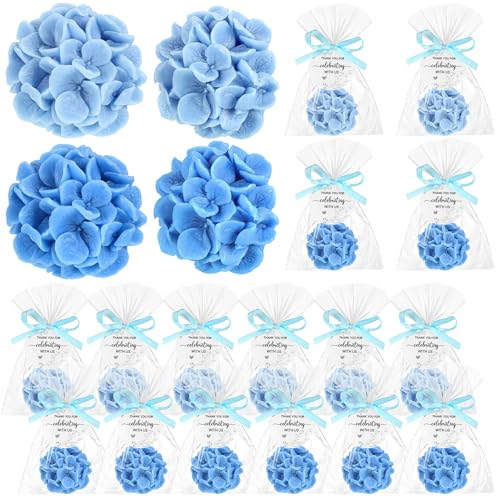 Demissle Hortensienseife für Babypartys, Hochzeitsgeschenk, duftende Blumenseifen, Großpackung mit Dankeskarte für Hochzeitsgeschenke für Gäste (Blau, 40 Stück) von Demissle