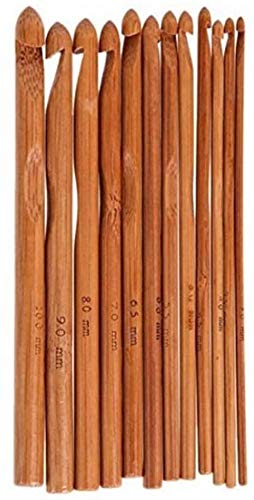 12-teiliges Bambus-Häkelnadel-Set, 3 mm bis 10 mm Durchmesser, Stricknadeln, Stricknadel-Set, DIY-Holzstricknadel-Set von Demoyaya