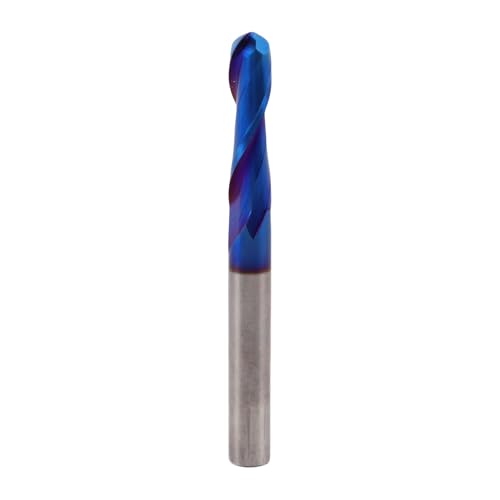 Denash 1/4 Zoll CNC Spiralrouter Bit, Kugelnasenendmühle für Holzplastik, Spiral 2 Flöte Grooving -Schriftzug 3D -Schnitznano Blau -beschichtete YK20 -Legierung mit 1 -Zoll Denash 1/4 Zoll CNC Spiralrouter Bit, Kugelnasenendmühle für Holzplastik, Spiral 2 Flöte Grooving -Schriftzug 3D -Schnitznano Blau -beschichtete YK20 -Legierung mit 1 -Zoll von Denash