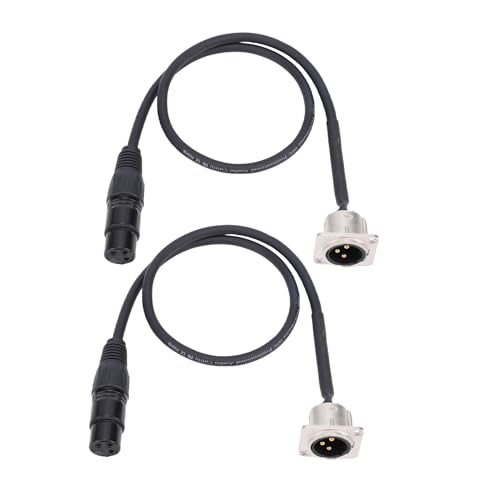 Denash 2PCS XLR -Pass durch Kabel, Männliche Bis Weibliche Steckverbinder -Panel -Halterung, 3 Pin D Typ XLR -Kabel 2ft mit Breiter Kompatibilität, HiFi -Klangqualität für Bühnenbox, (BLACK) von Denash