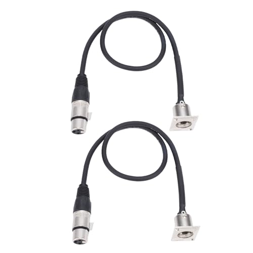 Denash 2PCS XLR -Pass durch Kabel, Männliche Bis Weibliche Steckverbinder -Panel -Halterung, 3 Pin D Typ XLR -Kabel 2ft mit Breiter Kompatibilität, HiFi -Klangqualität für Bühnenbox, (SILVER) von Denash