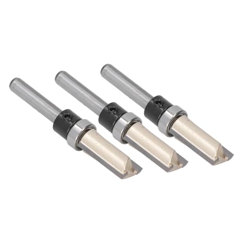 Denash Doppelflöte Gerade Router Bit Hohe Härteausstattung für Holzbearbeitung, 3 -Stcs -Wolfram Stahl Flush Trimmrouter für Verschiedene Boards von Denash