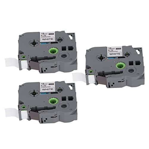 Denash Drucker -Etikett -Maker Klebeband Hoher Zähigkeit und Schnelldruck für Materialidentifikation 3 Elemente für PT E100 und PT D210 (Weiße Box mit 3 Stück) von Denash
