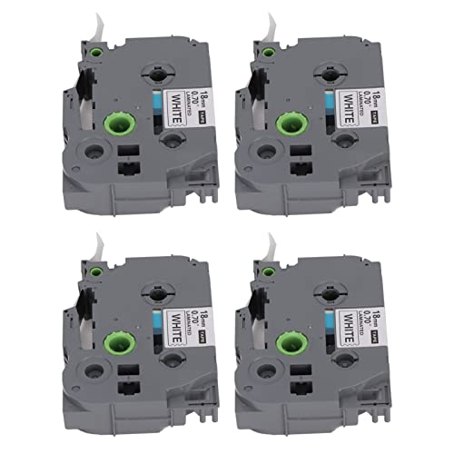 Denash Drucker -Etikett -Maker Klebeband Hoher Zähigkeit und Schnelldruck für Materialidentifikation 3 Elemente für PT E100 und PT D210 (Weiße Box mit 4 Stück) von Denash