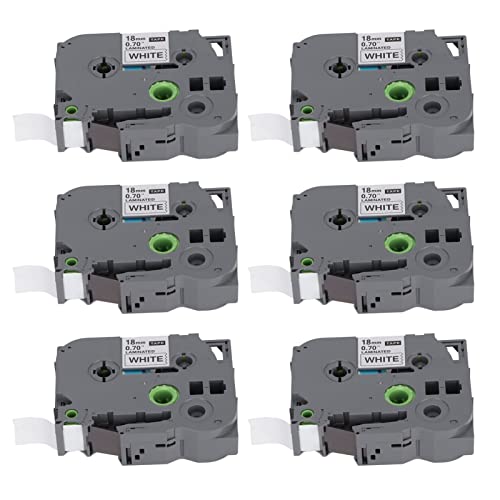 Denash Drucker -Etikett -Maker Klebeband Hoher Zähigkeit und Schnelldruck für Materialidentifikation 3 Elemente für PT E100 und PT D210 (Weiße Box mit 6 Stück) von Denash