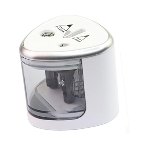 Denash Elektrostiftspitzer Dual Löcher Batterie Angetrieben für Home Office Student Silber Plastik von Denash