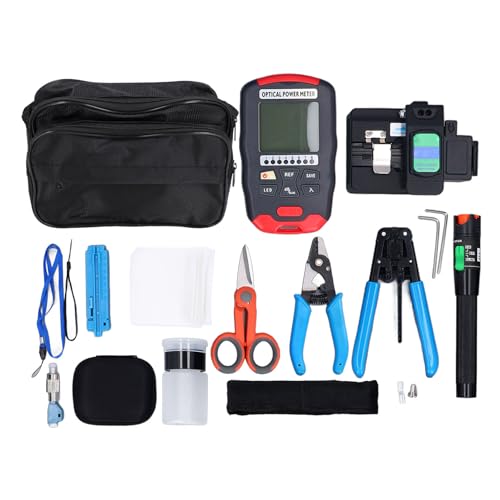 Faser -Optik -Werkzeugkit, 30 MW VFL -70 Bis +10 DBm OPM, 3 Loch -Stripper, Drahtstripper für Faser -Splitter, mit RJ45 -Test, Rückbeleuchtung, 10 Min Heruntergefahren, Ingaas von Denash