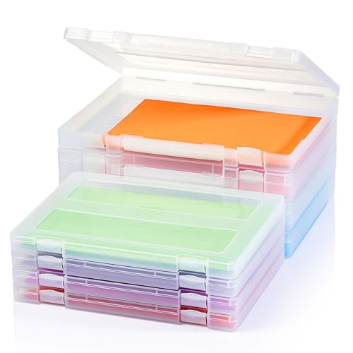 Denkee 8 Stück A4-Papier-Organizer-Box, Kunststoff-Scrapbook-Papier-Organizer für Handwerk und Kunst, tragbare Brettspiel-Aufbewahrung für Kunstbedarf, 21,6 x 27,9 cm, US-Buchstaben von Denkee