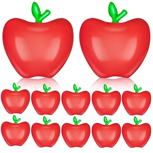 12 Stück Apfel-Luftballons 21,6 x 27,9 cm, Apfel-Ballons für Schulanfang, Ballon-Dekorationen, Klassenzimmer, Schule, Party, Themendekorationen von Denylo pro